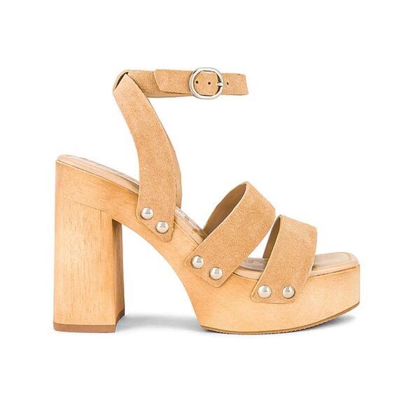 Sam Edelman Rosalind Platform BLOCK Heel Sandal Sesame Suede I0310L32 Size 10 - Picture 2 of 7